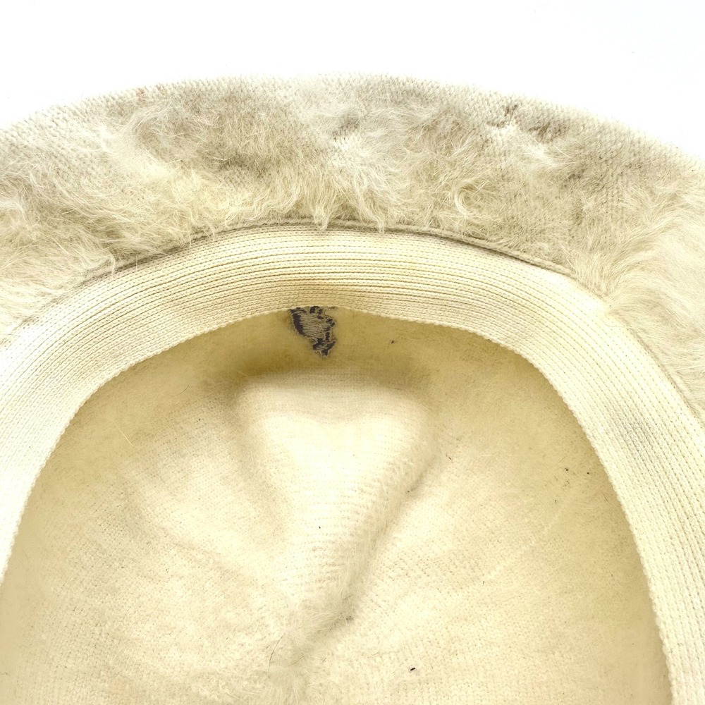 Vintage Kangol Furgora Bin Bucket Hat Off White Cream Fuzzy Angora Blend Medium - Picture 10 of 10